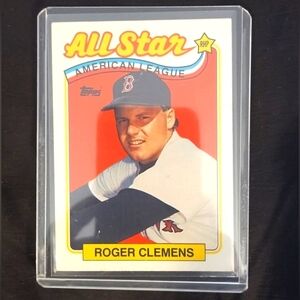 Roger Clemens 1989 Topps All Star AL Leaders Baseball Card #405 BOSTON RED SOX